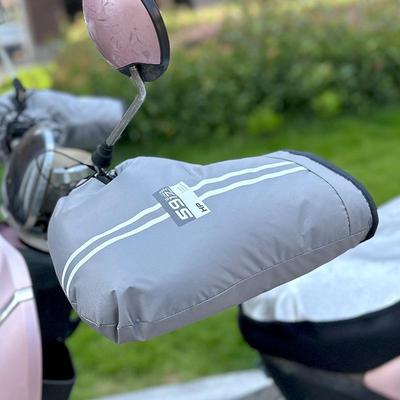 Зимний чехол на руль электровелосипеда: Водонепроницаемые, ветрозащитные, утепленные флисовые перчатки для холодной погоды при езде