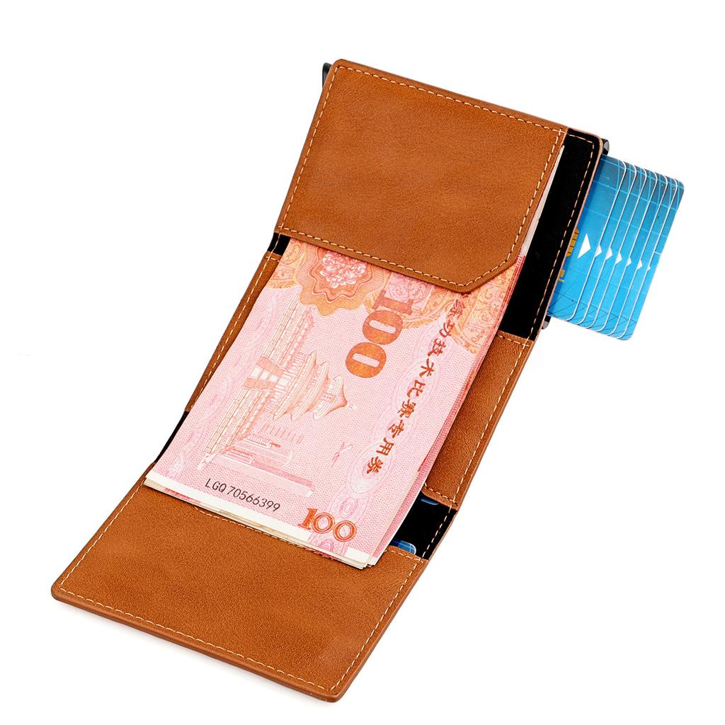 Slim Wallet for Men - Front Pocket RFID Blocking Minimalist Wallet for Men Metal Wallet with Money Clip for Men