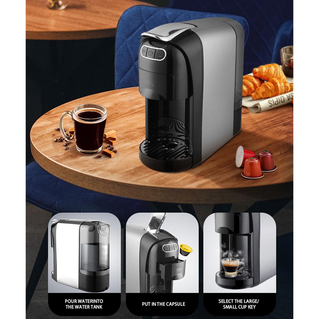 3 In 1 Capsule Coffee Machine Fully Automatic Small Portable Home Office Universal Coffee Powder Maker