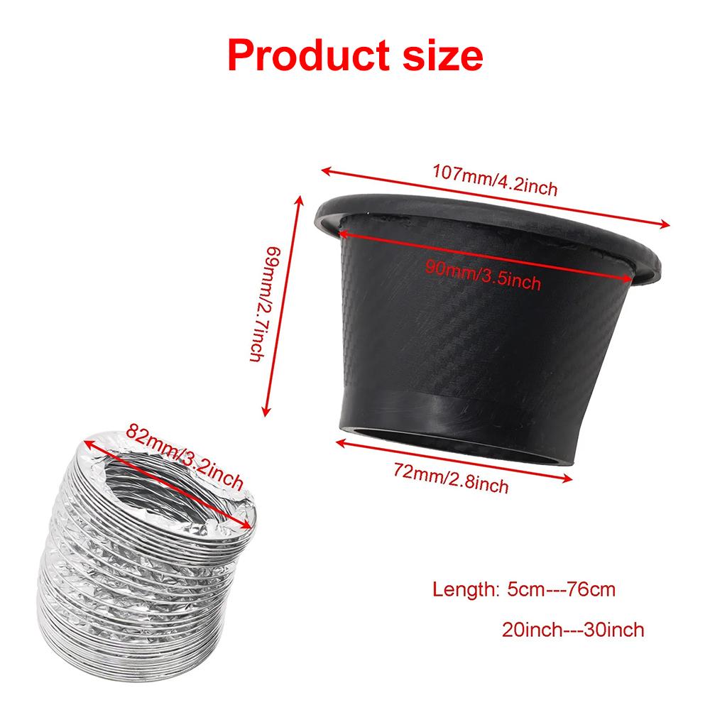 1 шт. Воздухозаборник переднего бампера автомобиля, комплект воздухозаборной трубы турбонаддува, комплект впускной трубы турбины из АБС-пластика, воздухозаборник, вид под карбоновое волокно