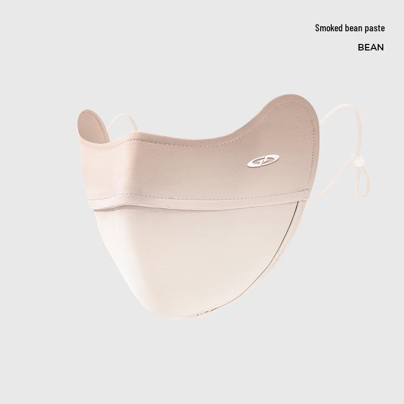 Unisex Gradient Blush Ice Silk Sunscreen Mask: Breathable & UV-Protective with Eye Corner Shield.