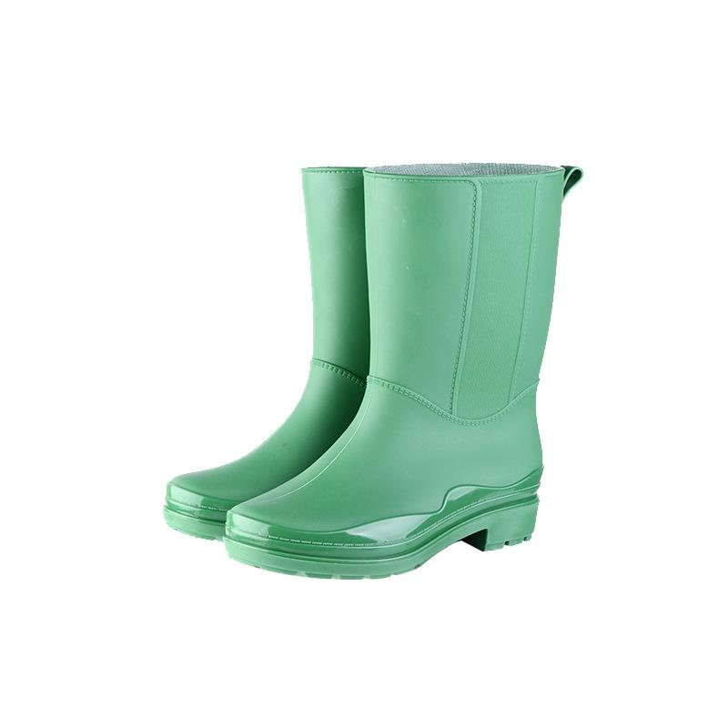 Medium Tube Rain Shoes Women's Korean Version of Fashion Trend Adult Four Seasons Low-top Work Water Shoes Solid Color Rain Boots Manufacturer
