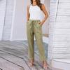 Женские укороченные брюки Stralght Pants With Pockets Lightweight Caual Loose Trousers