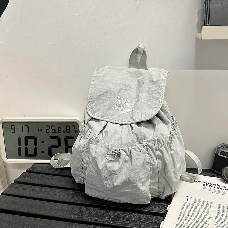Рюкзак Досуг Большой Вместимости Нейлон Легкий Путешествия Студенческий Универсальный Нишевый Новый Школьный Рюкзак на Шнурке