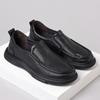 Casual Leather Shoes Men'S Round Head Daily Leather Men'S Shoes One Pedal Non-Slip Loafers First Layer Cowhide Dad Shoes