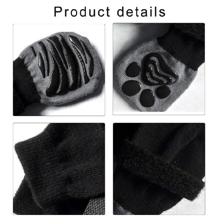 2 пары носков для собак, чехлы для лап, зимняя обувь для питомцев, нескользящая подошва, уличные ботинки