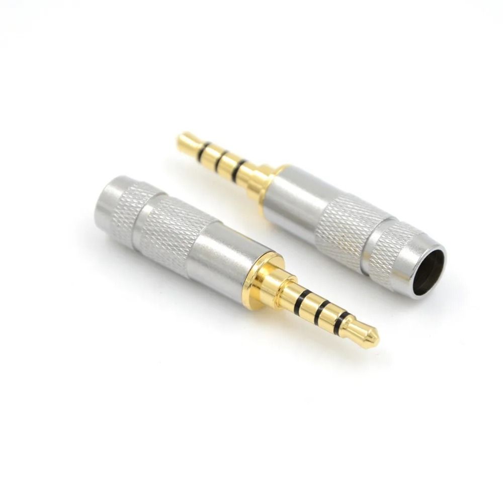 DIY Headphone Plug Connector 4 Pole 3.5mm Stereo Plug Earphone Jack Headphones Audio Jack