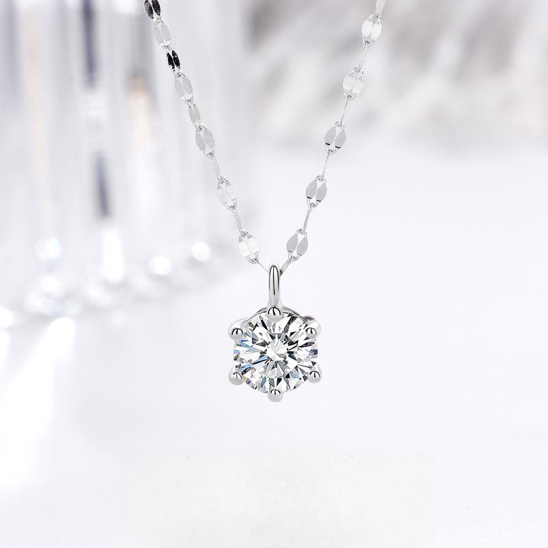 Женское нишевое изысканное ожерелье с одним бриллиантом с шестью крапанами, легкая роскошь, высокое качество, универсальное ожерелье в стиле инс