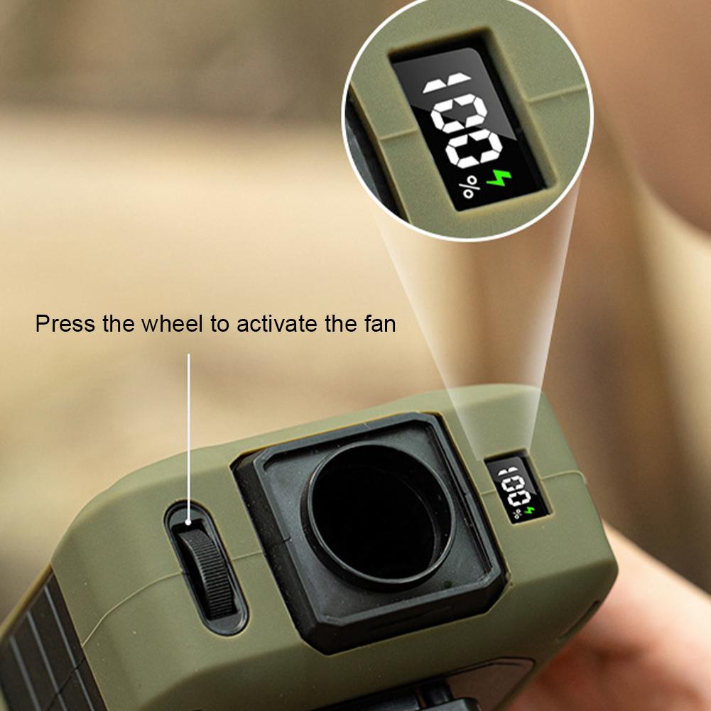 Подвесной вентилятор на шею USB перезаряжаемый вентилятор с зажимом для талии для использования на открытом воздухе в помещении (Армейский Зеленый)