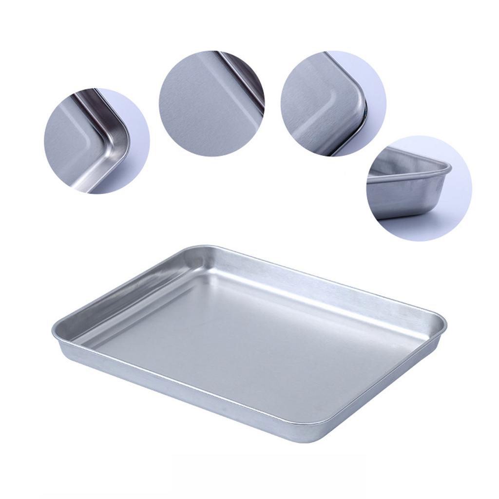 1PC Tray Thickened Rustproof Stainless Steel Multipurpose Draining Baking Grill Sheet Easy Clean Safe with Mesh Rack for Kitchen