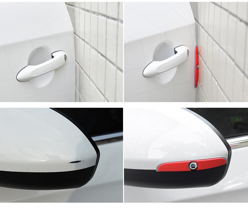 4Pcs Rubber Anti Collision Strip Car Door Rearview Mirror Protector Stickers For Volvo XC90 XC60 V50 S60 V70 V60 V40 S90 olestar