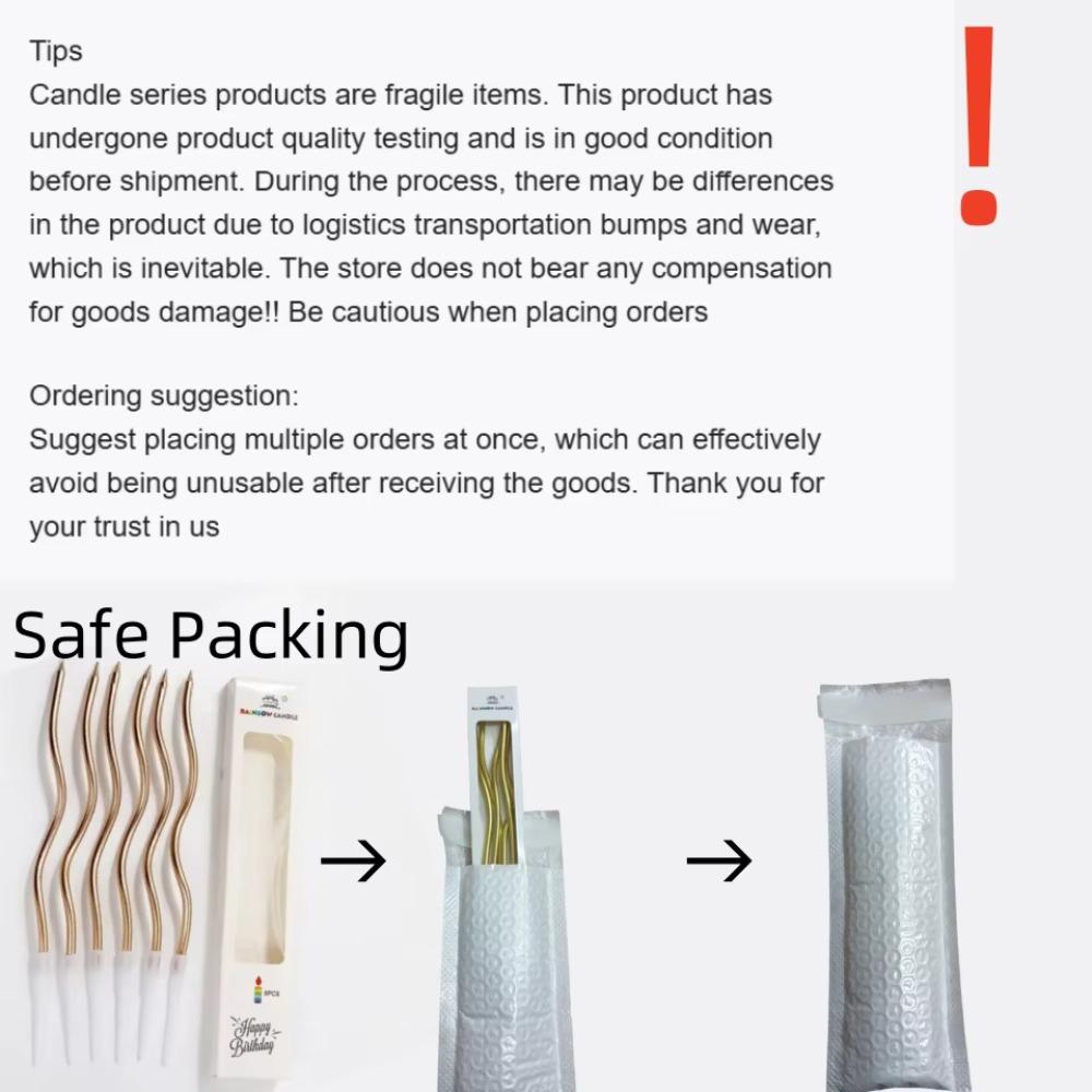 6/pcs10/20setBirthday Candles Spiral Cake Candles Long Thin Cake Candles For Wedding Party And Cake Decoration