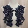 Crystal Embroidered Patch Sequin Floral Applique Rhinestone Beaded Fabric Corset Bodice