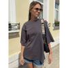 New Solid Color T-shirt Top European and American New Fashion Casual Loose Short sleeve Cotton T-shirt Top
