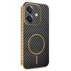 Phone Case For Oppo A3 4G/A3 5G/A40 4G/A40M 4G/A60 5G/A3i 5G Carbon Fiber Textured Electroplated TPU Back Cover