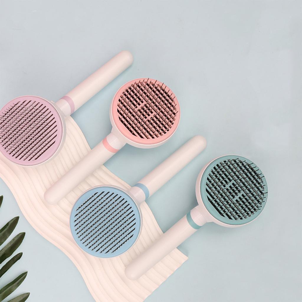 Массажная щетка для ухода за домашними животными для удаления плавающих волос, открытие узла, самоочищающаяся игольная расческа