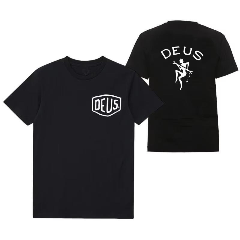 Футболки DEUS EX MACHINA для мужчин, модные, с коротким рукавом, в стиле стритвеар, летние, с круглым вырезом, в стиле Y2k, с коротким рукавом, классические.