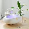 Ceramic Fountain Meditation Calming Waterfall Hydroponic Vase Fish Tank Feng Shui Water Feature Office Home Decor Powered