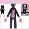Cartoon Scp Foundation Cat Cosplay Costume Jumpsuit Leotard Party Props Gift Fan