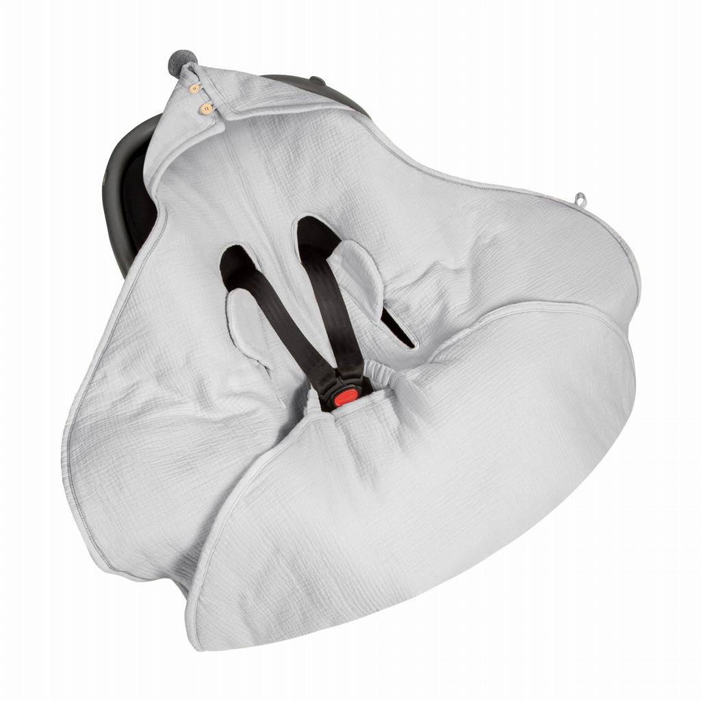 Muslin Wrap/Blanket For Car Seat Grey