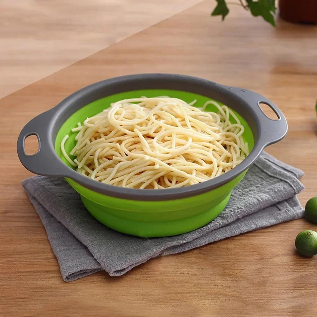 HOMZY Круглый Квадратный Складной Силиконовый Дуршлаг Корзина для Мытья Фруктов и Овощей Сито Складной Дренажер Ручка Кухонные Инструменты