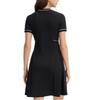 Fila Наследие Центр Помпиду Серия Платье с круглым вырезом, приталенное, повседневное, с короткими рукавами, женское платья Черный F11W438312FBK