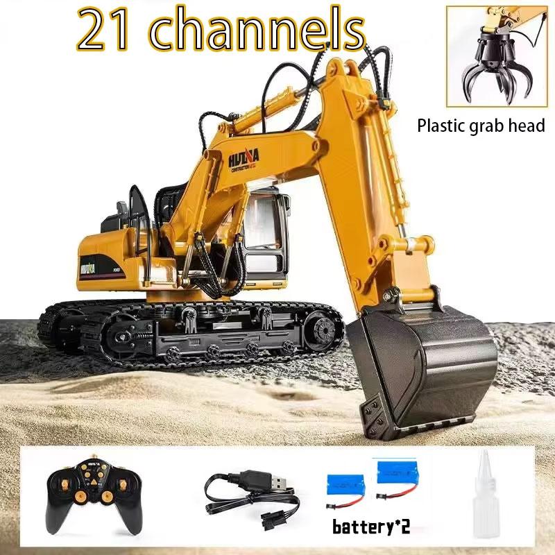 Huina 550HD 1:14-канальный радиоуправляемый экскаватор из сплава 21 канал, металлическая версия, 2,4 ГГц, беспроводной, большой строительный транспорт, игрушки-экскаваторы