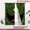 2PC Home Life Tree Digital Printed Pattern Curtains with Landscape Background and Rod Bag, Kitchen, Coffee Shop, Living Room