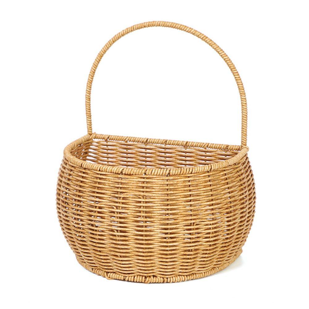 Коричневые подвесные корзины ручной работы, настенная подвесная корзина из искусственного ротанга, кухонная корзина для хранения