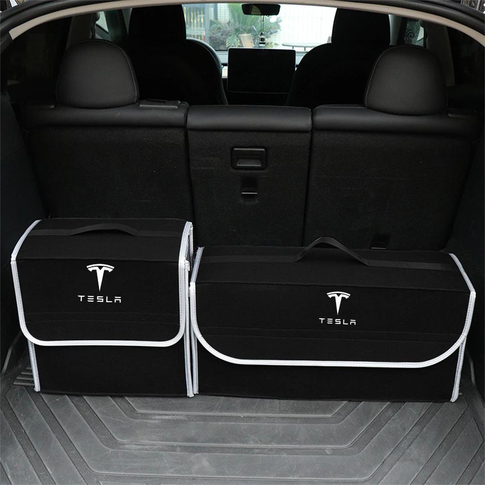 Автомобильная наклейка Tesla 1/2 шт. Автоаксессуары Сумки для хранения в багажнике Дорожный органайзер-коробка Для Tesla Model 3 Model Y S X 2017-2023 SpaceX