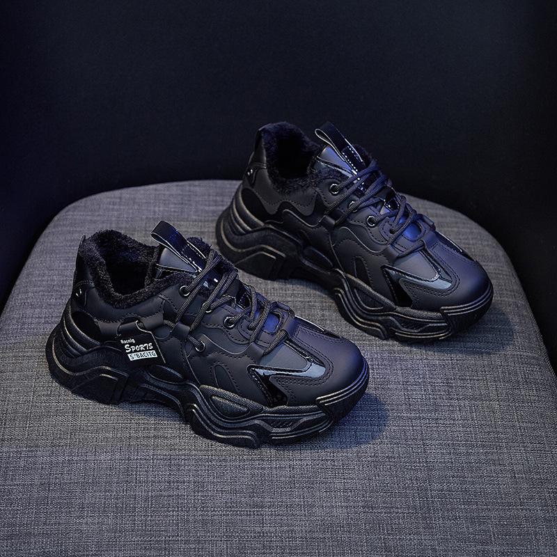 Ins Plus Velvet Dad женские зимние 2024 универсальные корейские студенческие теплые спортивные хлопковые туфли K-9-1