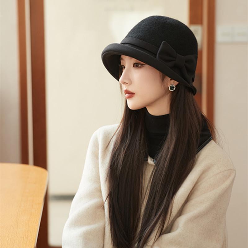 Элегантная шерстяная шляпа-ведро в корейском стиле: Универсальный, Теплый и Подчеркивающий фигуру для женщин