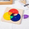 Wooden Three Primary Color Puzzle Board Building Blocks Children's Puzzle Early Education Color Cognition Board