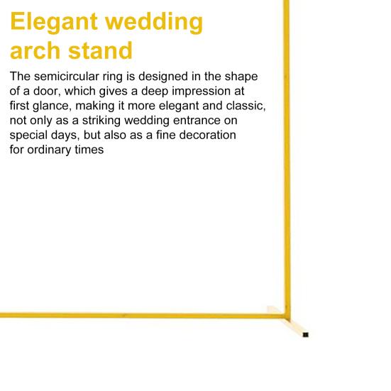 Metal Arch Backdrop Stand 4ft/5ft/6ft/6.6ft Gold Wedding Arch Stand Frame Flower Balloon Photography Arched Frame for Ceremony Birthday Party Baby
