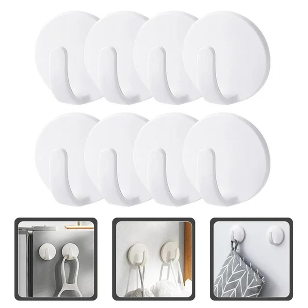 8pcs Magnetic Hook Magnet Towel Hook Punch Free Door Coat Hanger Locker Hook