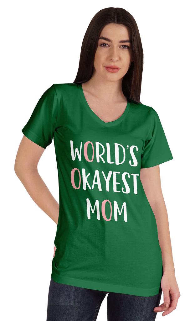 Inkmeso World  S Okayest Mom Graphic Tshirt Short Sleeve Mother  S Day Gift