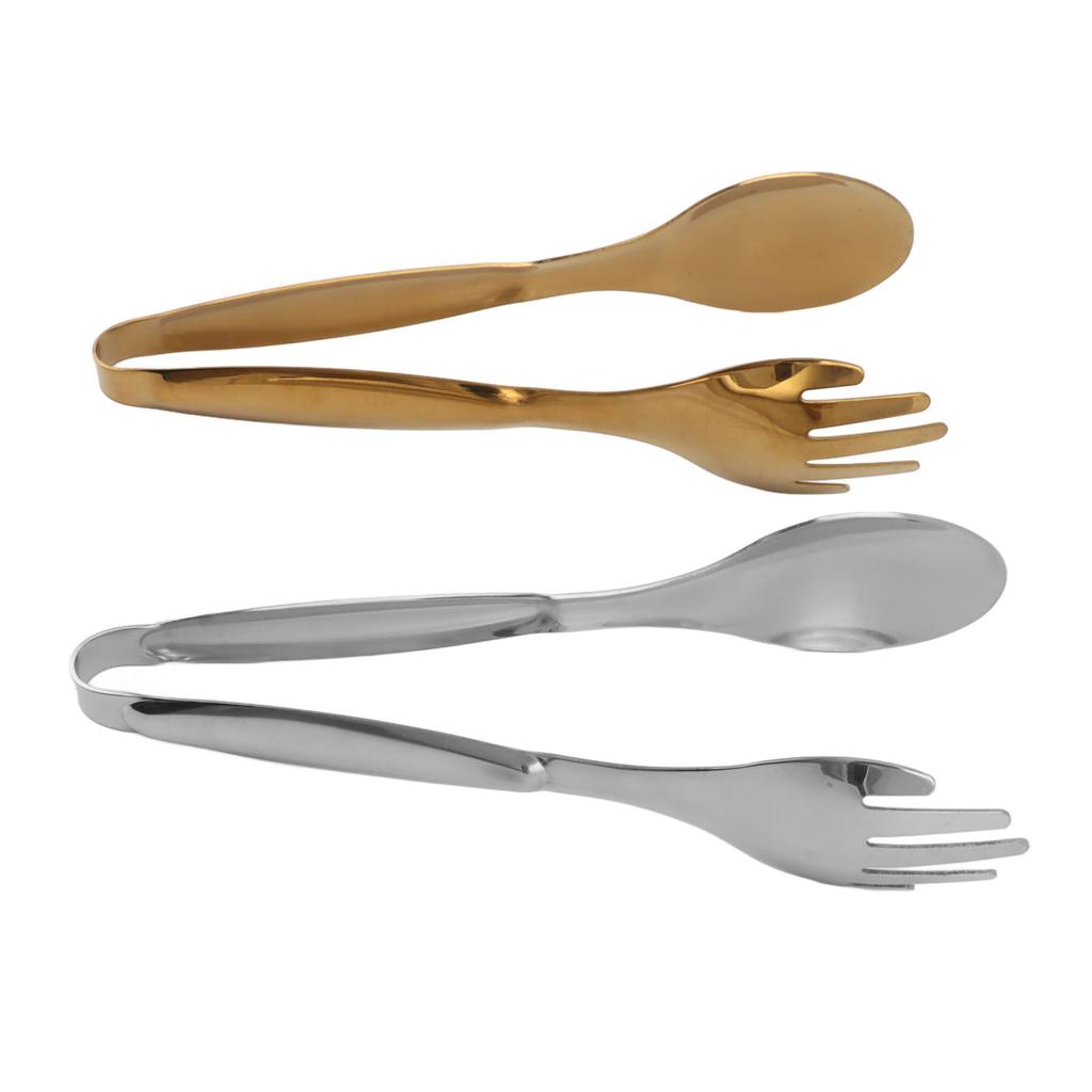 2 шт. Ложка Вилка Щипцы Маленькие сервировочные щипцы Нержавеющая сталь Зажим для еды Салатные щипцы для выпечки Буфет Кухонные аксессуары