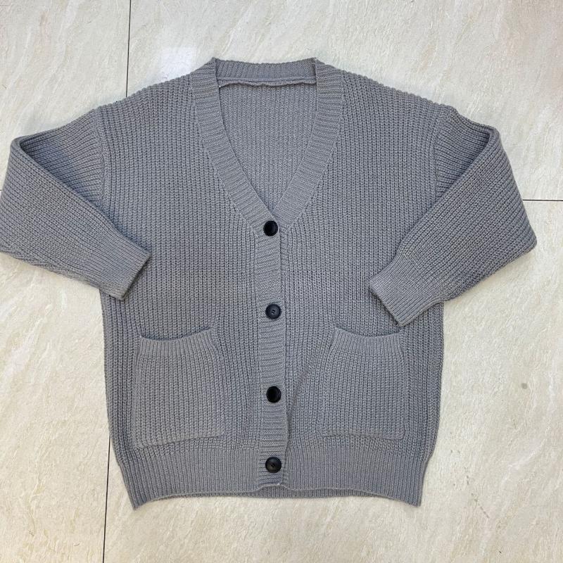 Женские свободные вязаные свитера осень-зима с V-образным вырезом, ленивый стиль, длинный рукав, карман, свитер, пальто, однотонный, повседневный, модный, новый кардиган на пуговицах