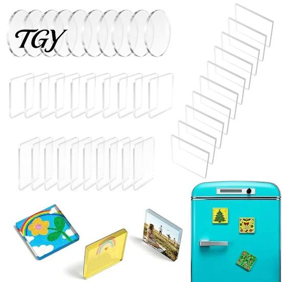 Magnetic Picture Frame 10/20/50Pcs DIY Fridge Magnet Kit, Clear Acrylic Photo with Custom Refrigerator Magnets Adhesive Backing, Making Set for Crafts