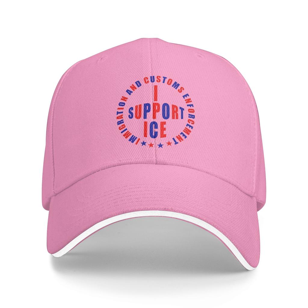 Red Blue I SUPPORT ICE IMMIGRATION AND CUSTOMS Baseball Cap  Running Hippie Quality Trucker Hat Men Trendy Print Baseball Caps