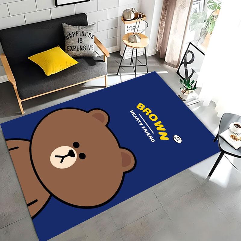 Non-slip decorative rug, cute cartoon welcome mat, Line Friends series pattern, a gift for friends and family.