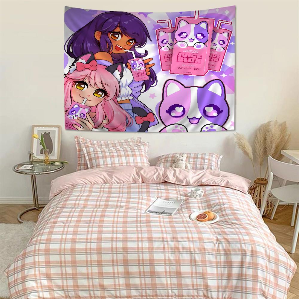 Cute Aphmau With Wings Cartoon Tapestry For Living Room Home Dorm Decor INS Home Decor