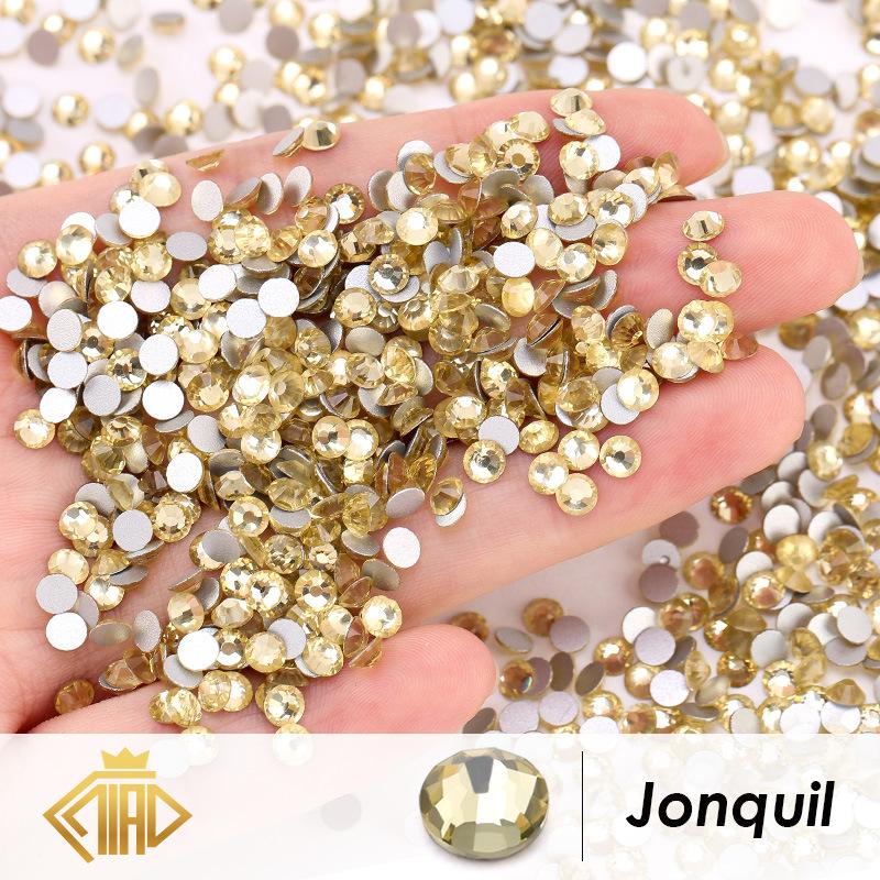 Glass Flat Bottom Drill 1440 Nail Drill Electroplated Rhinestone Diy Accessories Nail Drill Jewelry Accessories Sticker Drill