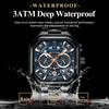 Luxury Chronograph Men's Watch Waterproof Night Light Date Men's Watch Sports Leather Square Quartz Watch Men's Exquisite Gift Watch