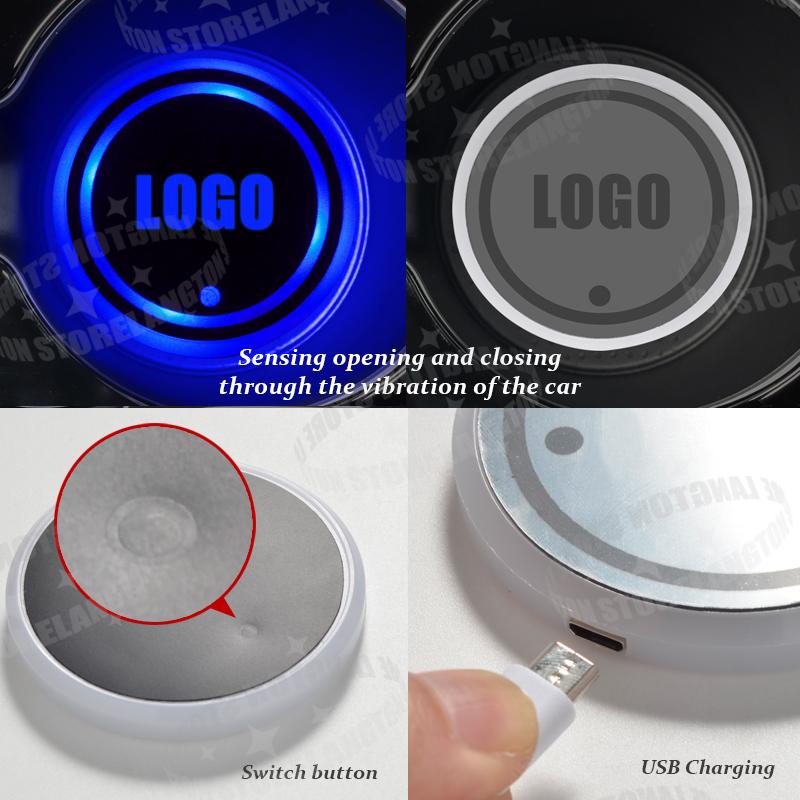 Q13-GTC Logo Car USB Color Water Coaster Car Interior Ambience Lighting Mat For Vauxhall Opel OPC Line Rocks Corsa Astra Decorative