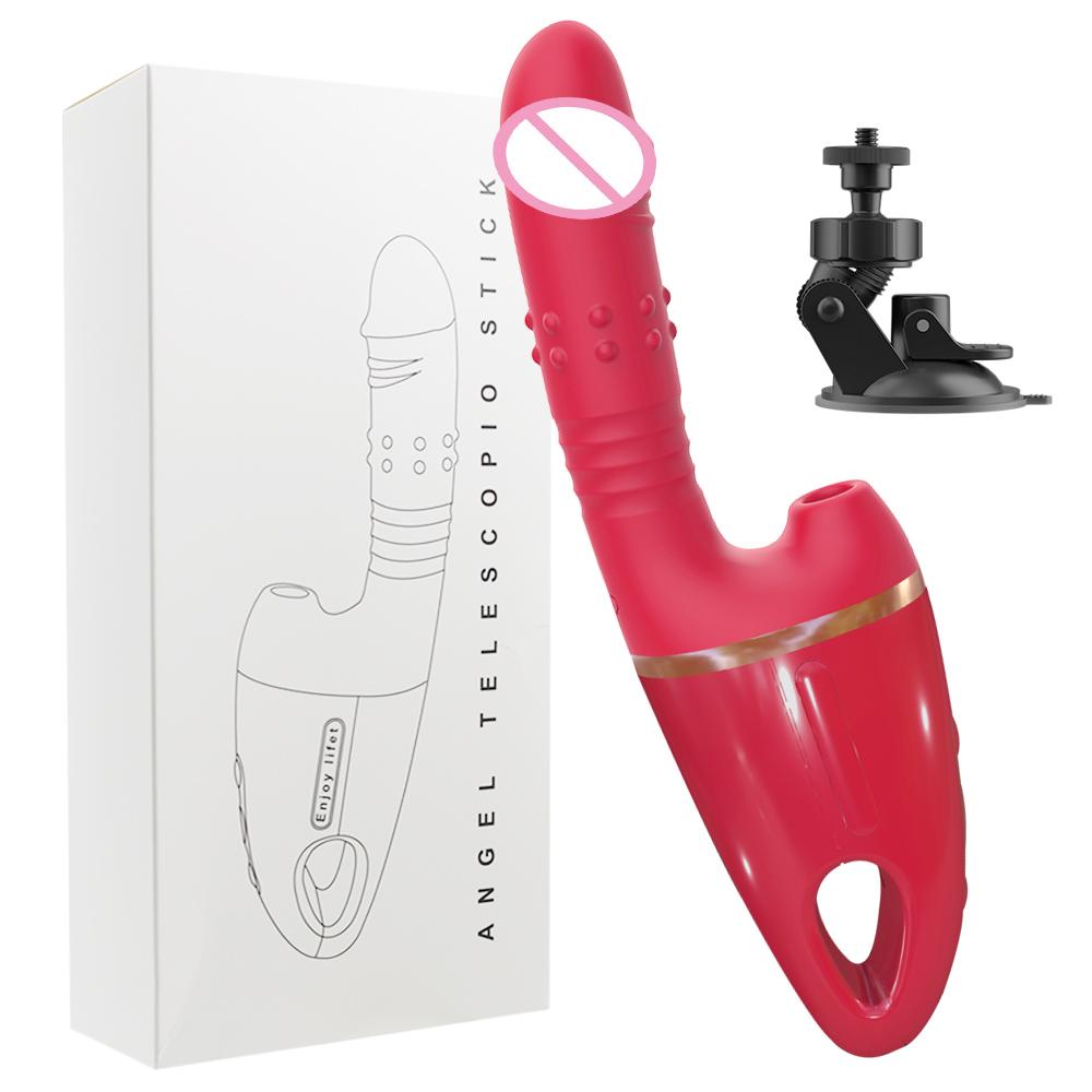 Толкающий Вибратор Дилдо Стимулятор Точки G Клитора 10 Толкающих Постукивающих Присоска Анальный Взрослые Секс-Игры для Пары Женский Мужской