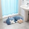 Floor Mat Non-Slip Backing Cat Design Easy Maintenance Versatile Rug Living Room Bathroom Kitchen Home Decor