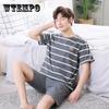 Мужские пижамы, летние хлопковые шорты с короткими рукавами для молодежи и среднего возраста, повседневные летние тонкие костюмы больших размеров для домашнего обслуживания