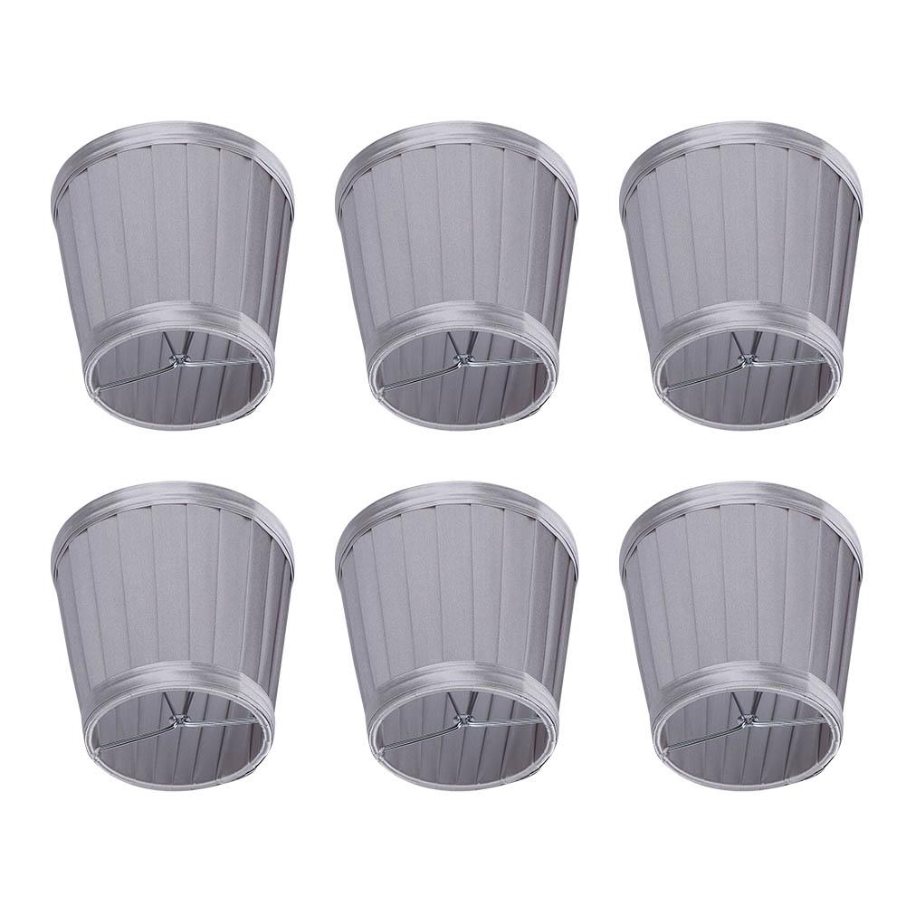 6Pcs Bedroom Cloth Fabric Lampshade Lamp Cover Shade for E14 Chandelier Wall Light Bulb