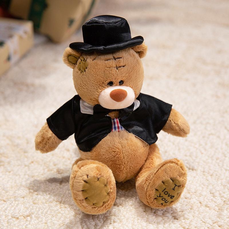 Patch Bear Doll Doctor Bear Doll Bride and Groom Teddy Bear Plush Toy Children's Soothing Doll Gift